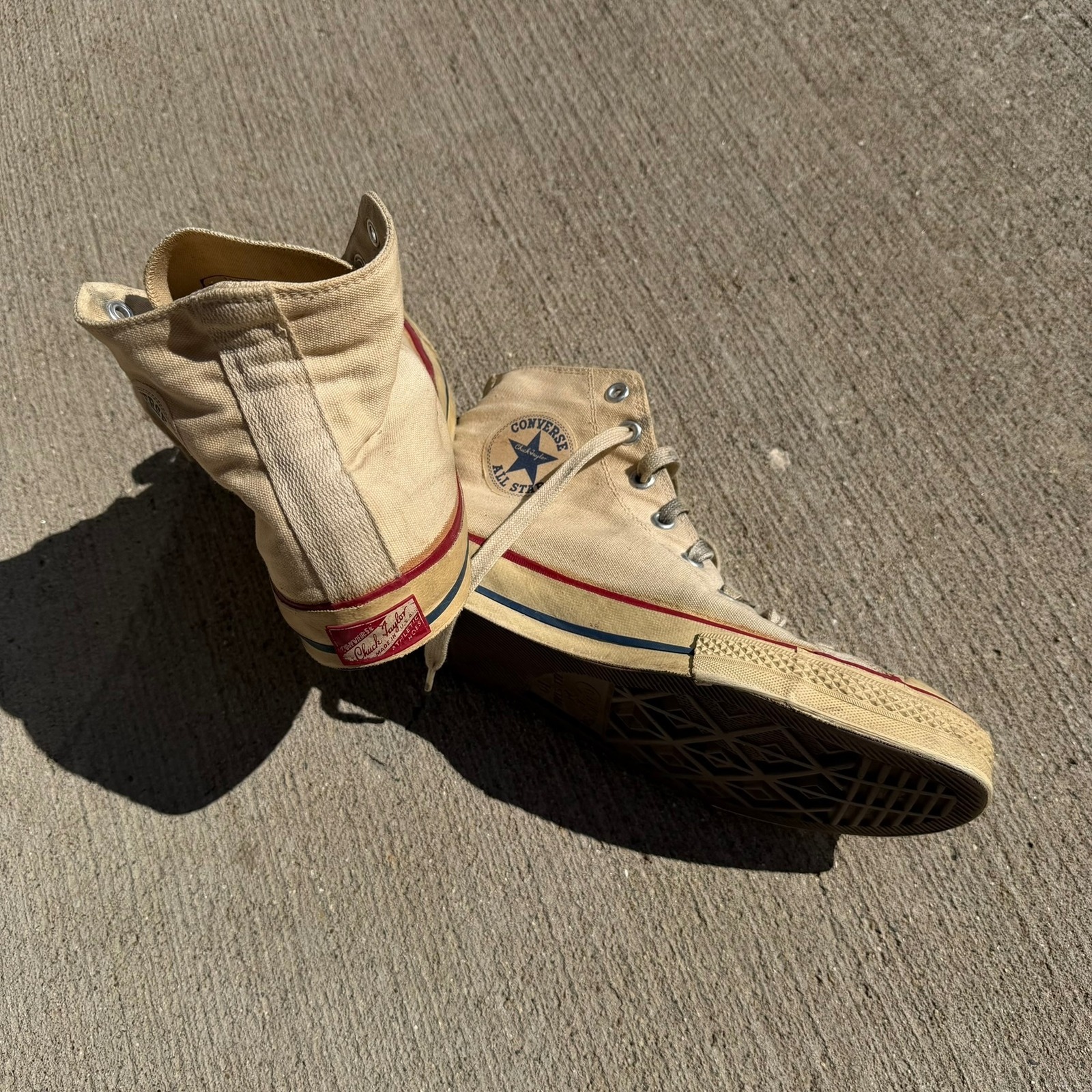 Rare Vintage 1950s Converse Chuck Taylor Red Label High Top Sneakers Mens 10 Usa